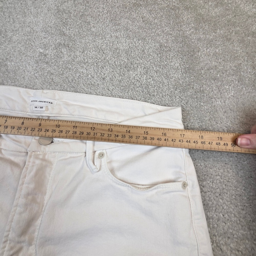 Good American Good Classic Boot Jeans Cloud White High Rise Size 14/32 GCLB046T - Picture 6 of 9